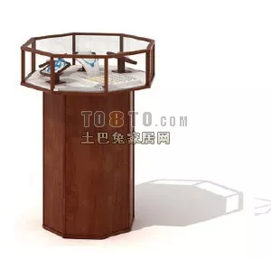 Circle Glass Table With Circular Stand 3d model