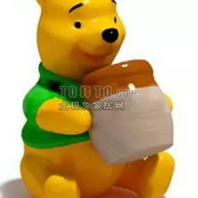 Children Toy Bear With Honey Jar 3d model