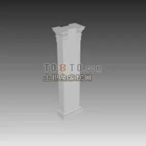 European Rectangular Column Antique Style 3d model