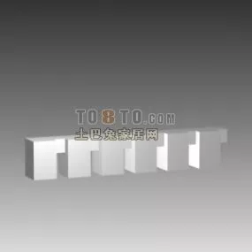 European Cubic Rail Concrete Block 3d model