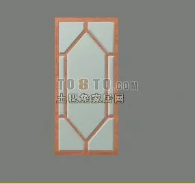 Door Window With Simple Frame 3d model