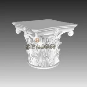 European Roman Column Head 3d model