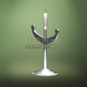 Silver Candle Holder Candle Lamp 3d model