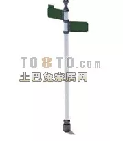 Road Sign Column Steel Material 3d model