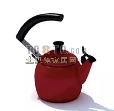 Color Aluminum Kettle With Handle 3d model