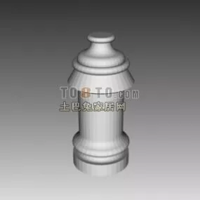 European Base Column Marble Material 3d model