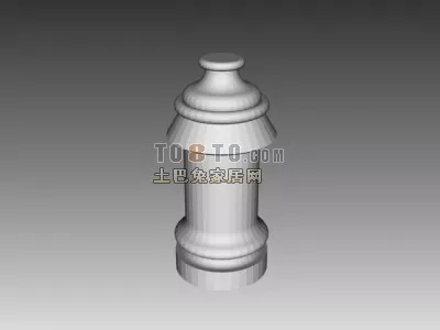 Stone Column Base Square Shape 3d model