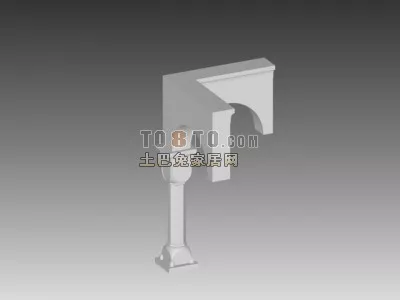 Square Column Wireframe 3d model