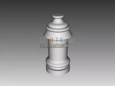European Column Base Stone Covered 3d model