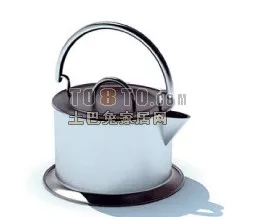 Chrome Pot Kitchen Appliance 3d model