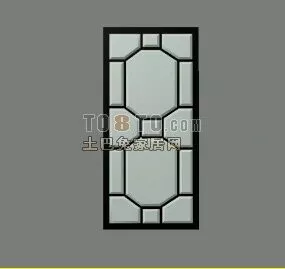 Vintage Door With Simple Frame Style 3d model