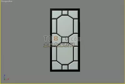 Vintage Door With Simple Frame Style 3d model Vintage Door With Simple Frame Style 3d model
