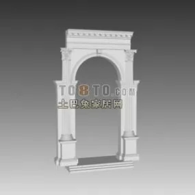 European Rome Arch Wall Column 3d model