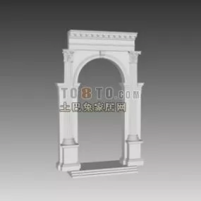 European Arc Wall Column Component 3d model