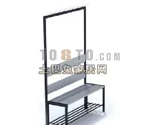 Elegant Single Chair Curved Back 3d model