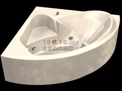 Rectangular Bathtub Wooden Cover 3d model