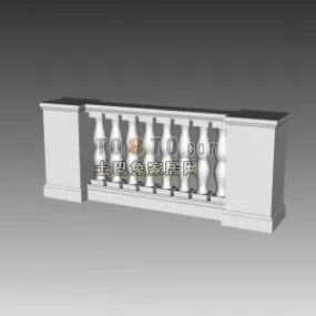 European Concrete Handrail 3d model