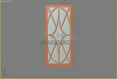 Modern Carved Partition Frame 3d model