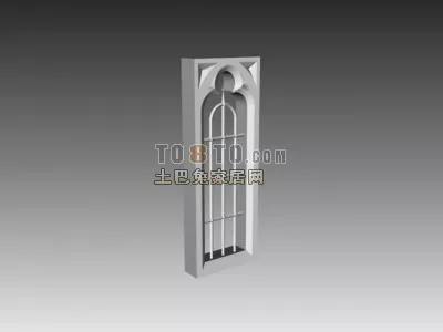 European Classic Carved Window 3d model European Classic Carved Window 3d model