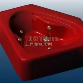 Red Bathtub 3d model