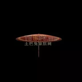 Vintage Umbrella Chinese Style 3d model