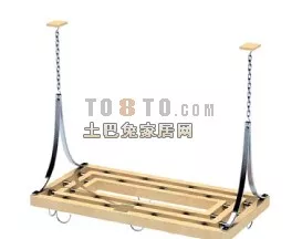 Kitchen Shelf With Hanger Equipment 3d model