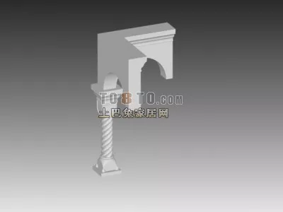 European Column Base Part Component 3d model
