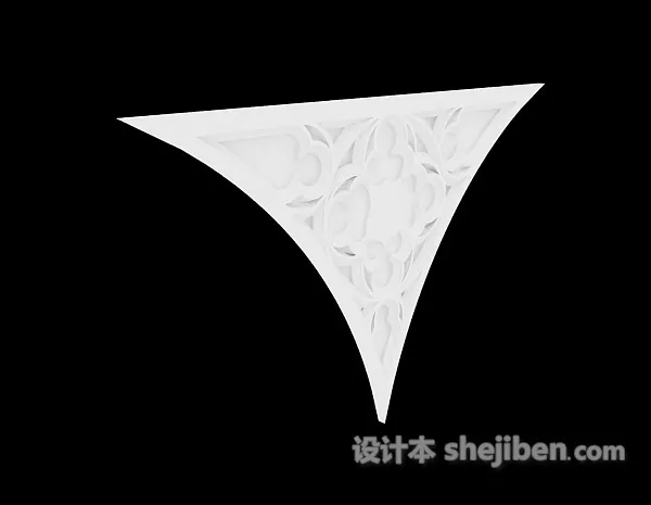 European Wall Carved Corner Part 3d model