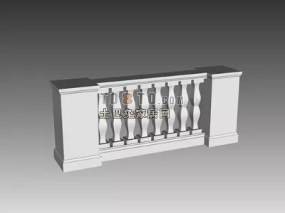 Corner Wall Column European Architecture 3d model