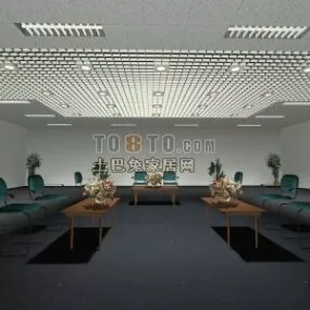 Art Exhibition Interior Space Room 3d model