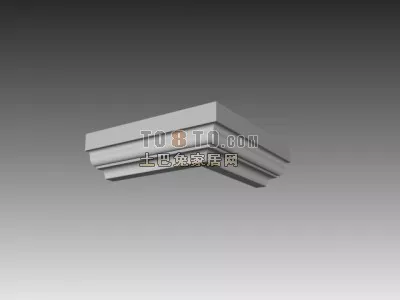 European Classic Column With Wall Head 3d model