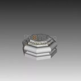 Classic Hexagon Column Base 3d model