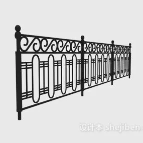Iron Railing Building Guardrail 3d model