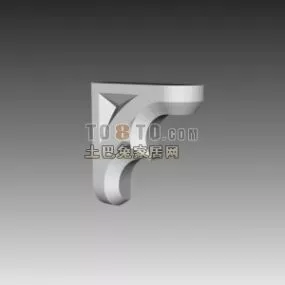 European Corner Carved Component 3d model