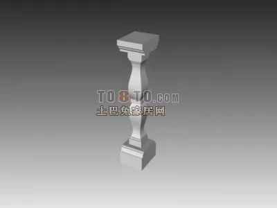 Classic European Column Gate 3d model