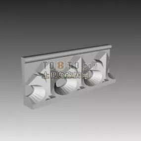 European Wall Head Carved Style Decoration 3d model