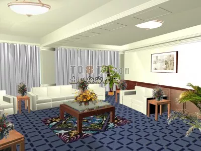 Sofa Chair Lowpoly Furniture Set 3d model