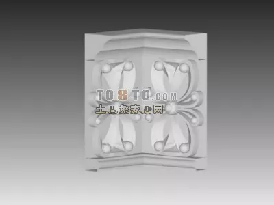 European Wall Carved Window Classic Style 3d model