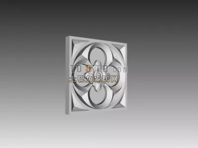 European Frame Bronze Material 3d model