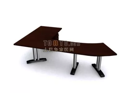 Antique Dressing Table With Curved Mirror 3d model