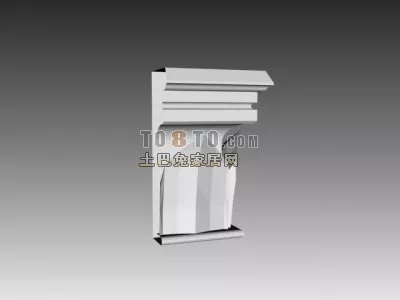 Front Door Carved Plaster Decorative 3d model