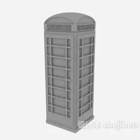 Public Phone Booth Building 3d model