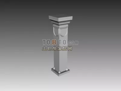 European Square Column Classic Style 3d model European Square Column Classic Style 3d model