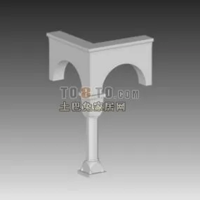 European Column Wall Decoration Classic Style 3d model