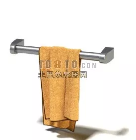 Towel On Inox Hanger 3d model