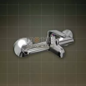 Water Tap Hot And Cold Water Pips 3d model