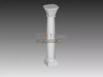 European Column Carved Head 3d model European Column Carved Head 3d model