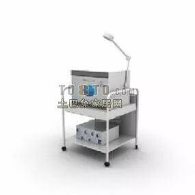 Medical Wheel Cart With Equipment 3d model