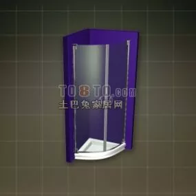 Corner Shower Room Glass Finished 3d model