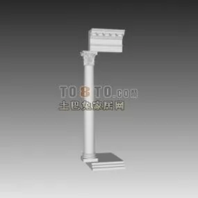 Greek Wall Column Part Of Construction 3d model